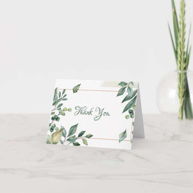 Sage Grönt Guld Framework Tack Kort (Framsida)