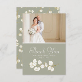 Sage Grönt Guld Greenery Eucalyptus Tack Kort