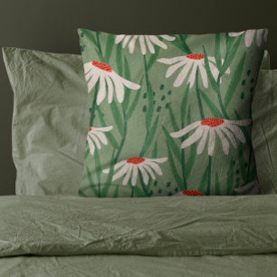 Sage Grönt Hand plockade Flower Kudde