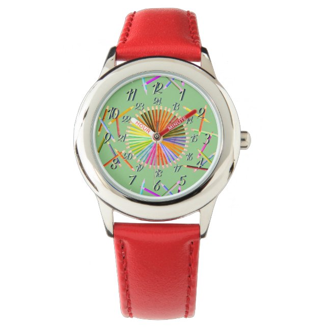 Sage Grönt Heart Färg Wheel Watch Armbandsur (Framsida)