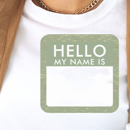 Sage Grönt Hej My Namn is Stickers Fyrkantigt Klistermärke