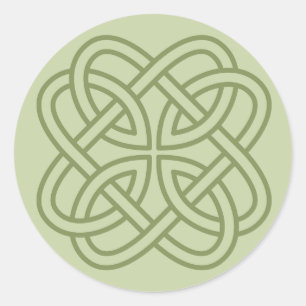 Sage Grönt Irish Celtic Kärlek Knot Kuvert Seals Runt Klistermärke