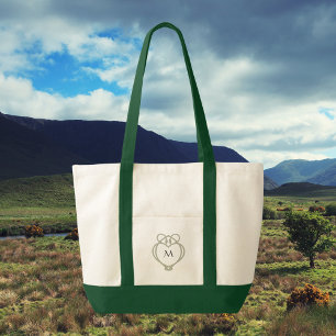 Sage Grönt Irish Celtic Svan Kärlek Knot Monogram Tygkasse