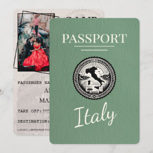 Sage Grönt Italien Passport Spara Datumet