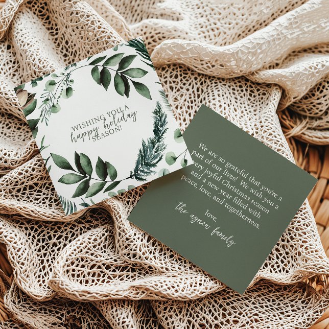 Sage Grönt jul Grey & Gräs Helgdag Card Inbjudningar (Skapare uppladdad)