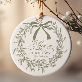 Sage Grönt Juldag Helgdag Julgransprydnad Keramik