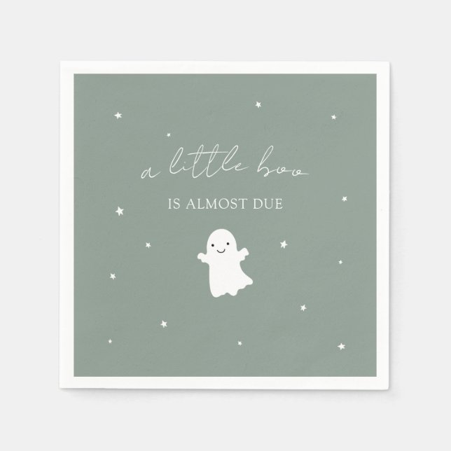 Sage Grönt Kön Neutral Fall Baby Shower Pappersservett (Framsidan)