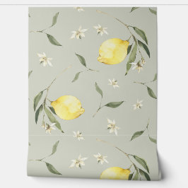 Sage Grönt Lemon Fruit Mönster