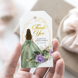 Sage Grönt Lila Princess Quinceañera Presentetikett