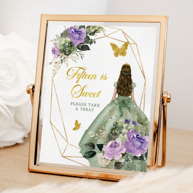 Sage Grönt Lila Quinceañera 15 är Sweet Poster (Skapare uppladdad)