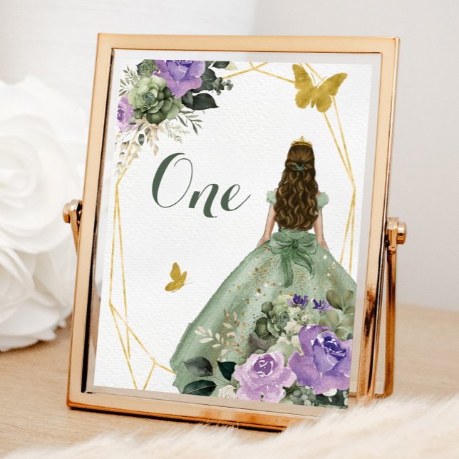 Sage Grönt Lila Quinceañera Bordsnummer (Skapare uppladdad)