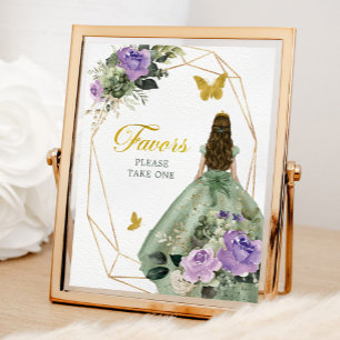Sage Grönt Lila Quinceañera Favorittecken Poster