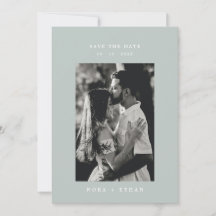 Sage Grönt Line Art Löv Monogram Bröllop