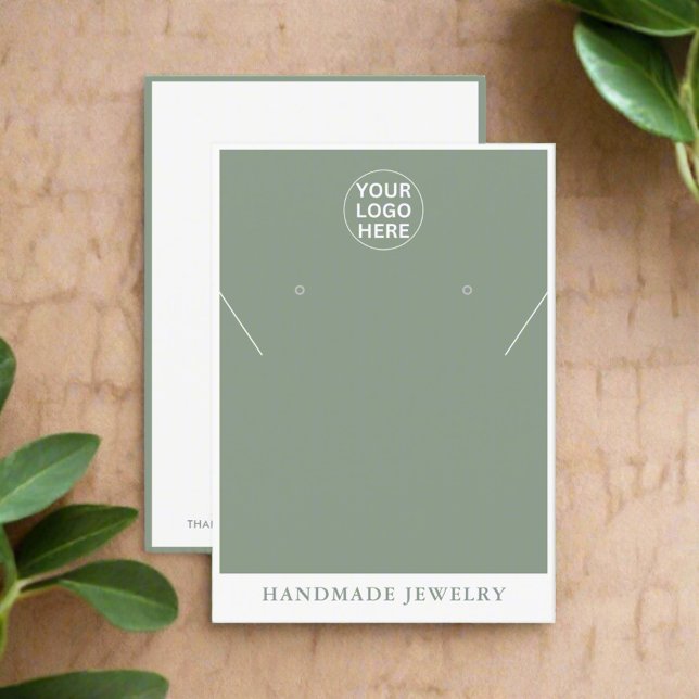 Sage Grönt Logotyp l Earrings Necklace Jewelry (Skapare uppladdad)