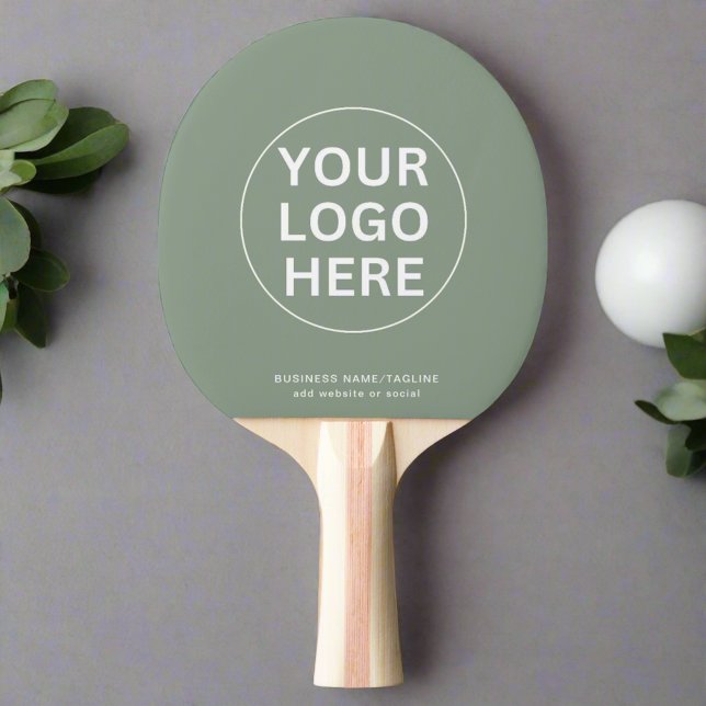 Sage Grönt Logotyp & text l PR Branded Pingisracket (Skapare uppladdad)