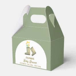 Sage Grönt lokalt Grown Blommigt Boots Baby Shower Presentaskar