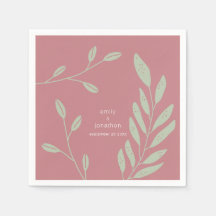 Sage Grönt Löv Dusty Ro Namn Datum Bröllop