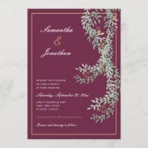 Sage Grönt Löv Vines | Cranberry Färgad Bröllop