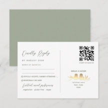 Sage Grönt Lovebird Bröllop QR