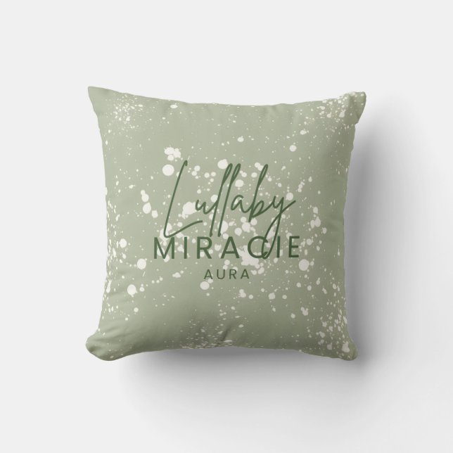 Sage Grönt "Lullaby Miracle Aura" Dekorativ kudde (Framsida)
