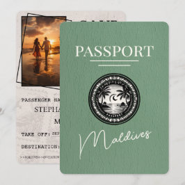 Sage Grönt Maldives Passport Spara datum Datumet