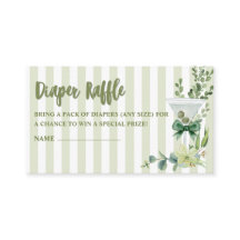 Sage grönt martini Baby Shower Diaper Raffle