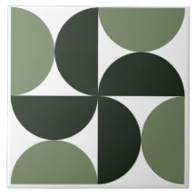 Sage Grönt Mid Century Modern Mönster