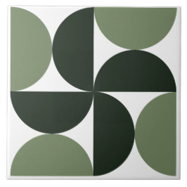 Sage Grönt Mid Century Modern Mönster Kakelplatta