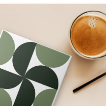 Sage Grönt Mid Century Modern Mönster