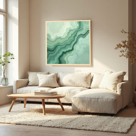 Sage Grönt Mineral Vein Abstrakt - Organiskt Moder Poster