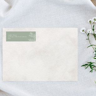 Sage Grönt, minimal Bröllop-Returadress Returadress Etikett