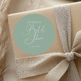 Sage Grönt Minimalist Calligraphy-Möhippa Runt Klistermärke