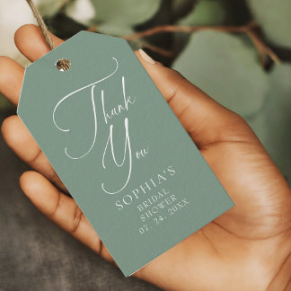 Sage Grönt Minimalist Calligraphy-Tack Presentetikett