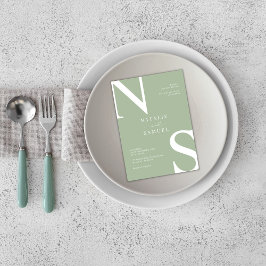 Sage Grönt minimalist Elegant fet, inledande Bröll Inbjudningar