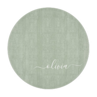Sage Grönt Minimalist Modern Monogram-Elegant