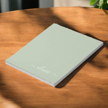 Sage Grönt Minimalist Modern Monogram-Elegant