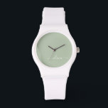 Sage Grönt Minimalist Modern Monogram-Elegant Armbandsur<br><div class="desc">Vi presenterar vår minimalistiska Modern Monogram Elegant Collection för Sage-Grönten: Öka din estetik med en sofistikerad och tidlös elegans. Vår samling visar minimalistiska mönster i en stillastående grönt, kompletterad med raffinerade monogram som är skräddarsydda efter ditt personliga stil. Från polerat kontorsmaterial till mångsidiga tillbehör är varje biet i vår samling...</div>