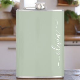 Sage Grönt Minimalist Modern Monogram-Elegant Fickplunta