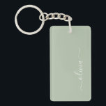 Sage Grönt Minimalist Modern Monogram-Elegant Nyckelring<br><div class="desc">Vi presenterar vår minimalistiska Modern Monogram Elegant Collection för Sage-Grönten: Öka din estetik med en sofistikerad och tidlös elegans. Vår samling visar minimalistiska mönster i en stillastående grönt, kompletterad med raffinerade monogram som är skräddarsydda efter ditt personliga stil. Från polerat kontorsmaterial till mångsidiga tillbehör är varje biet i vår samling...</div>