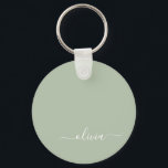 Sage Grönt Minimalist Modern Monogram-Elegant Nyckelring<br><div class="desc">Vi presenterar vår minimalistiska Modern Monogram Elegant Collection för Sage-Grönten: Öka din estetik med en sofistikerad och tidlös elegans. Vår samling visar minimalistiska mönster i en stillastående grönt, kompletterad med raffinerade monogram som är skräddarsydda efter ditt personliga stil. Från polerat kontorsmaterial till mångsidiga tillbehör är varje biet i vår samling...</div>