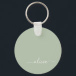 Sage Grönt Minimalist Modern Monogram-Elegant Nyckelring<br><div class="desc">Vi presenterar vår minimalistiska Modern Monogram Elegant Collection för Sage-Grönten: Öka din estetik med en sofistikerad och tidlös elegans. Vår samling visar minimalistiska mönster i en stillastående grönt, kompletterad med raffinerade monogram som är skräddarsydda efter ditt personliga stil. Från polerat kontorsmaterial till mångsidiga tillbehör är varje biet i vår samling...</div>