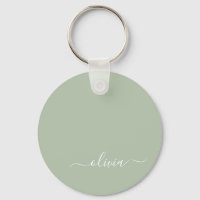 Sage Grönt Minimalist Modern Monogram-Elegant