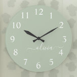 Sage Grönt Minimalist Modern Monogram-Elegant Stor Klocka<br><div class="desc">Vi presenterar vår minimalistiska Modern Monogram Elegant Collection för Sage-Grönten: Öka din estetik med en sofistikerad och tidlös elegans. Vår samling visar minimalistiska mönster i en stillastående grönt, kompletterad med raffinerade monogram som är skräddarsydda efter ditt personliga stil. Från polerat kontorsmaterial till mångsidiga tillbehör är varje biet i vår samling...</div>