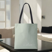 Sage Grönt Minimalist Modern Monogram-Elegant