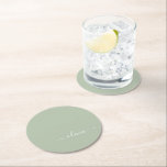 Sage Grönt Minimalist Modern Monogram-Elegant Underlägg Papper Rund<br><div class="desc">Vi presenterar vår minimalistiska Modern Monogram Elegant Collection för Sage-Grönten: Öka din estetik med en sofistikerad och tidlös elegans. Vår samling visar minimalistiska mönster i en stillastående grönt, kompletterad med raffinerade monogram som är skräddarsydda efter ditt personliga stil. Från polerat kontorsmaterial till mångsidiga tillbehör är varje biet i vår samling...</div>
