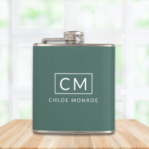 Sage Grönt minimalist Modern Monogram Namn Fickplunta