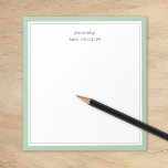 Sage Grönt Minimalist Monogram Teacher Gift Anteckningsblock<br><div class="desc">Modern, minimalistisk utformning av gräns i en rad olika trender i färg. Anpassa den med ditt namn som monogram eller annan anpassningsbar. Använda designen verktyg för att välja eget typsnitt och färg i bakgrunden. Lärare eller personliga kontorsartiklar som är lätta att få tag på för alla kärlek som vill vara...</div>