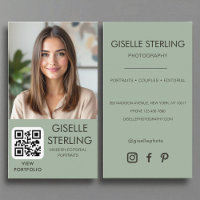 Sage Grönt minimalist Photo QR-kod