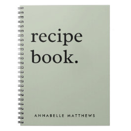 Sage Grönt - minimalistisk enkel recept Bok Anteckningsbok