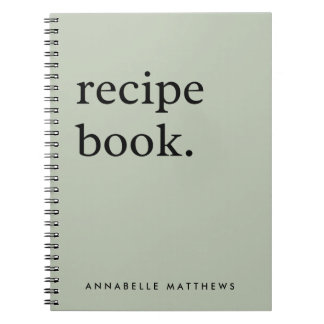 Sage Grönt - minimalistisk enkel recept Bok Anteckningsbok